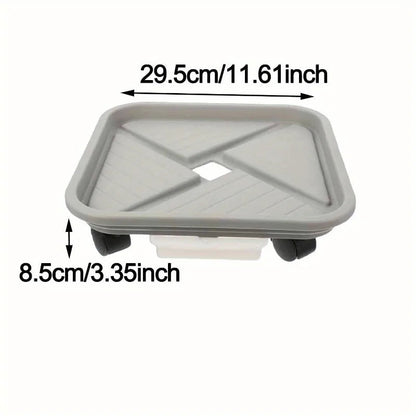 Plant Roller with Drip Tray | Square Mobile Plant Stand | Sturdy and Easy to Move
