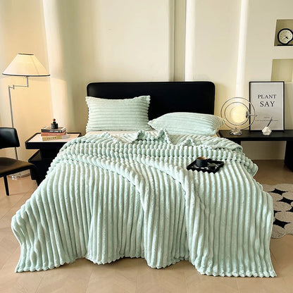 Cozy Striped Blanket | Soft Throw for Sofa & Bed | Lightweight All-Season Warmth | Trendy Spring Home Decor