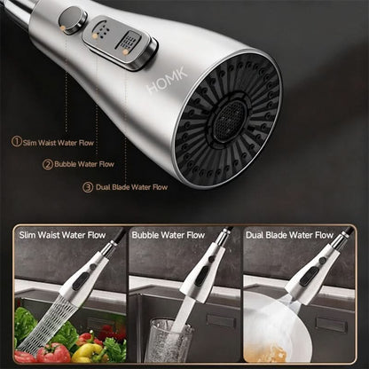 Flexible Pull-Out Kitchen Faucet with Swivel and Spray Options