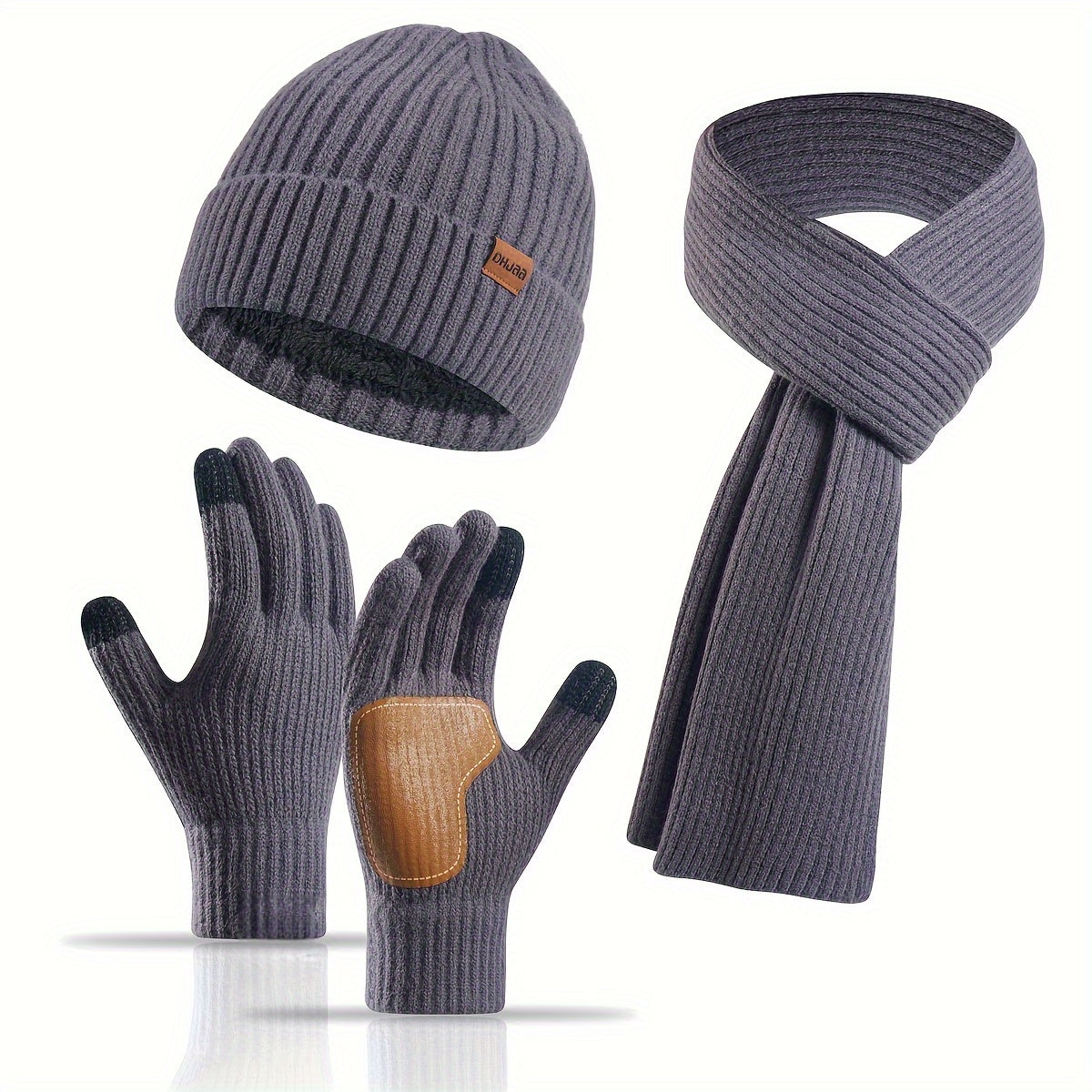 Unisex Winter Comfort Set – Knitted Beanie, Scarf, and Gloves