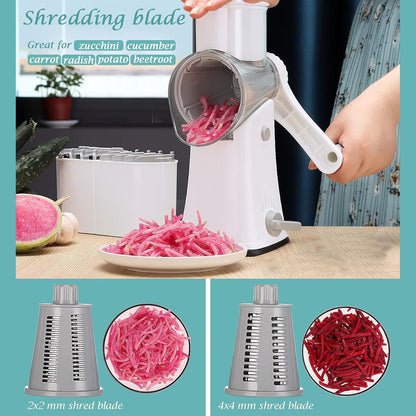 Rotary Cheese Grater with 5 Functions