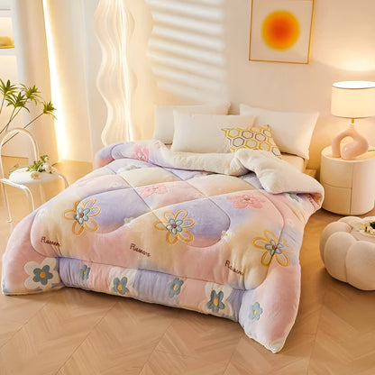 Floral Design Flannel Bed Blanket | Soft, Cozy, Skin-Friendly & Easy Care
