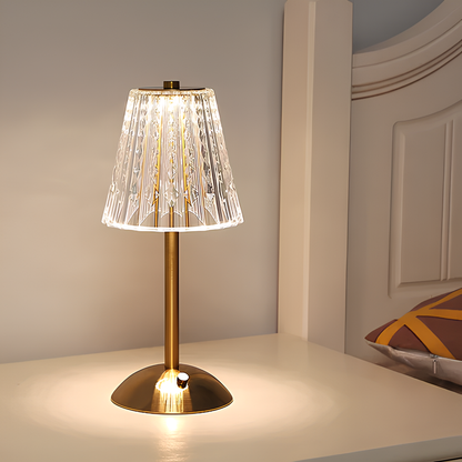 Touch-Controlled Crystal Table Lamp – Cordless and Rechargeable
