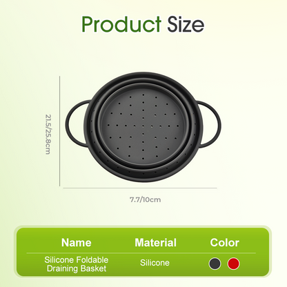 Collapsible Silicone Strainer for Quick, Space-Saving Draining