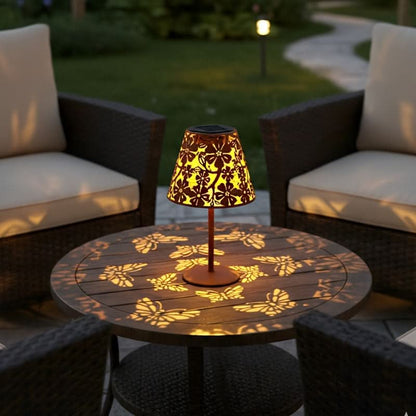 Solar Lantern Shaped Like a Flower for Patio and Terrace Decoration