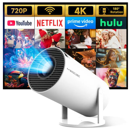 4K Mini Projector with Android 11, Dual WiFi 6, 260 ANSI, Wireless 5.0
