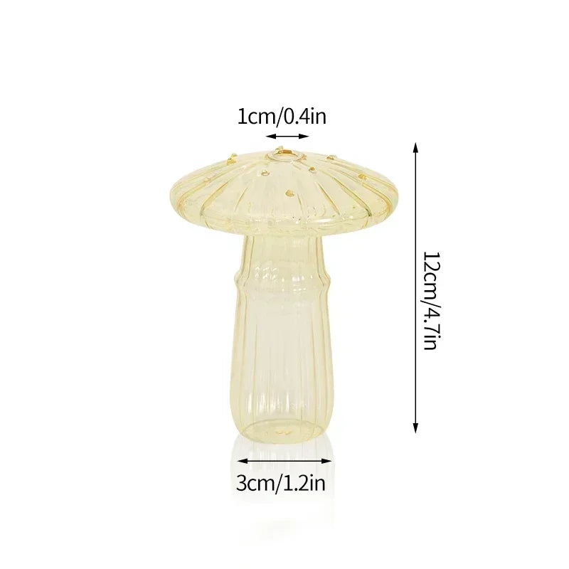 Mushroom-Shaped Glass Vase for Hydroponics | Decorative Table Terrarium