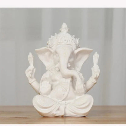 Handcrafted Ganesha Elephant Figurine in Sandstone Look – Spiritual Home & Meditation Decor, 7.5 × 6 × 9.5 cm