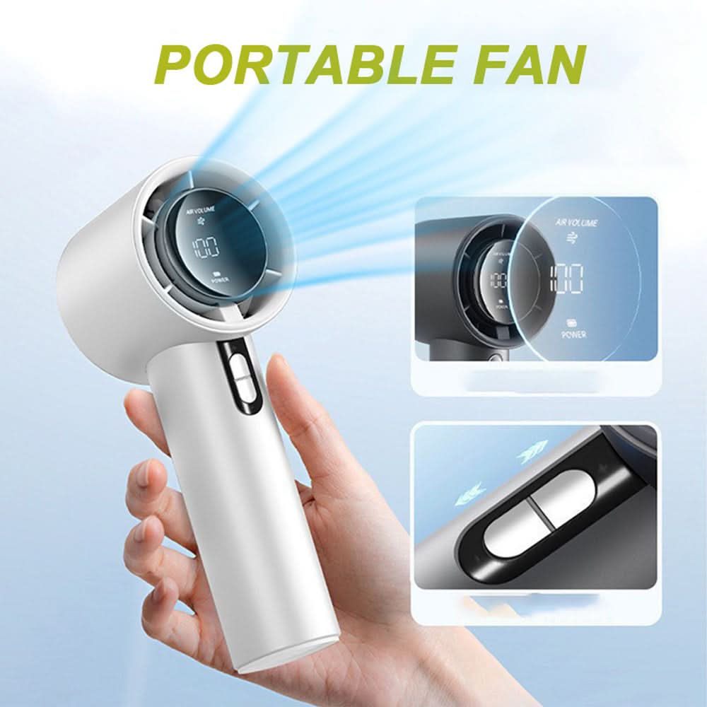 Portable Rechargeable Fan – Handheld Design for On-the-Go Use