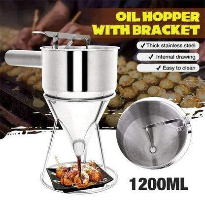 Stainless Steel Dough Dispenser with Stand | 600 ml or 1200 ml Capacity | Accurate Baking Tool for Cupcakes & Pancakes