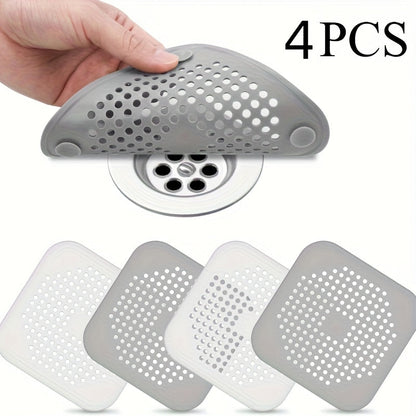 Silicone Drain Protectors - 4 Pack | Hair Catchers with Suction Cups