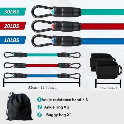 Versatile 5-Pack Ankle Workout Resistance Bands Set