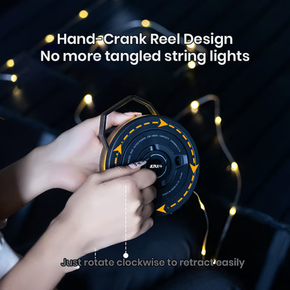 Tangle-Free Portable Lantern with Retractable Cable | USB-C Rechargeable, IPX4 | 14-Hour Runtime & 3 Lighting Modes