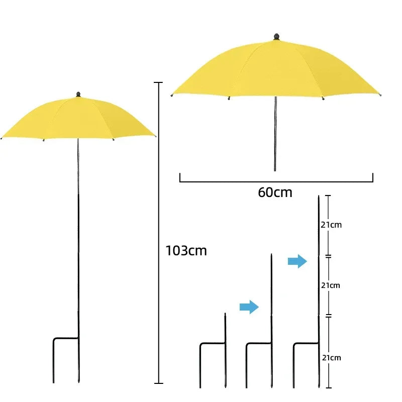 Adjustable UV Plant Protection Umbrella with Ground Spike - Weatherproof, Ø 60 cm