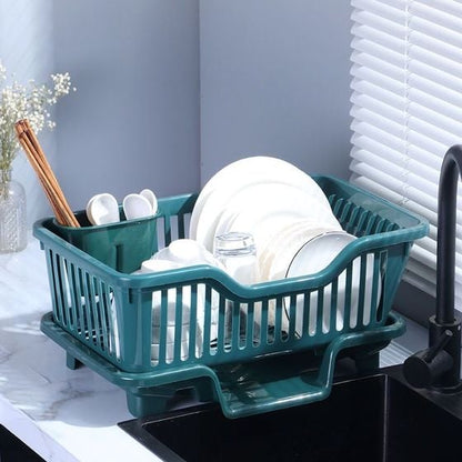 Two-Tier Dish Drying Rack for Kitchen Use