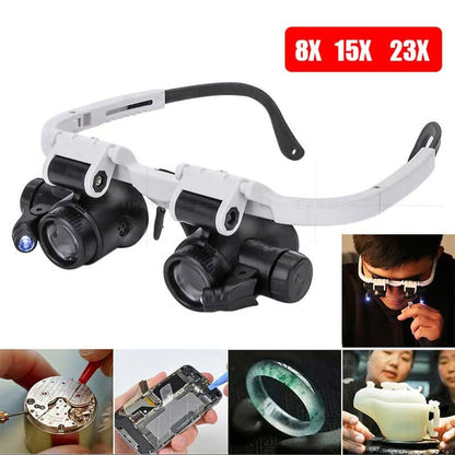 Hands-Free Magnifier with LED Light for Precision Tasks