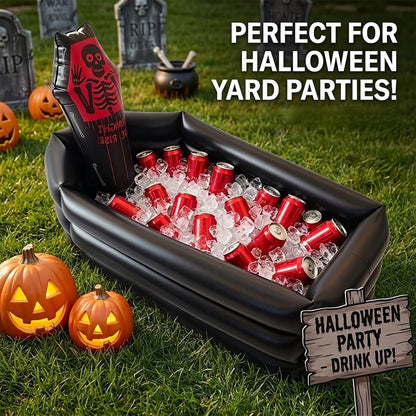 Inflatable Party Cooler Shaped Like a Halloween Tombstone