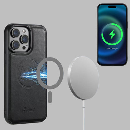 Leather Phone Case with Card Holder and Stand – Compatible with iPhone