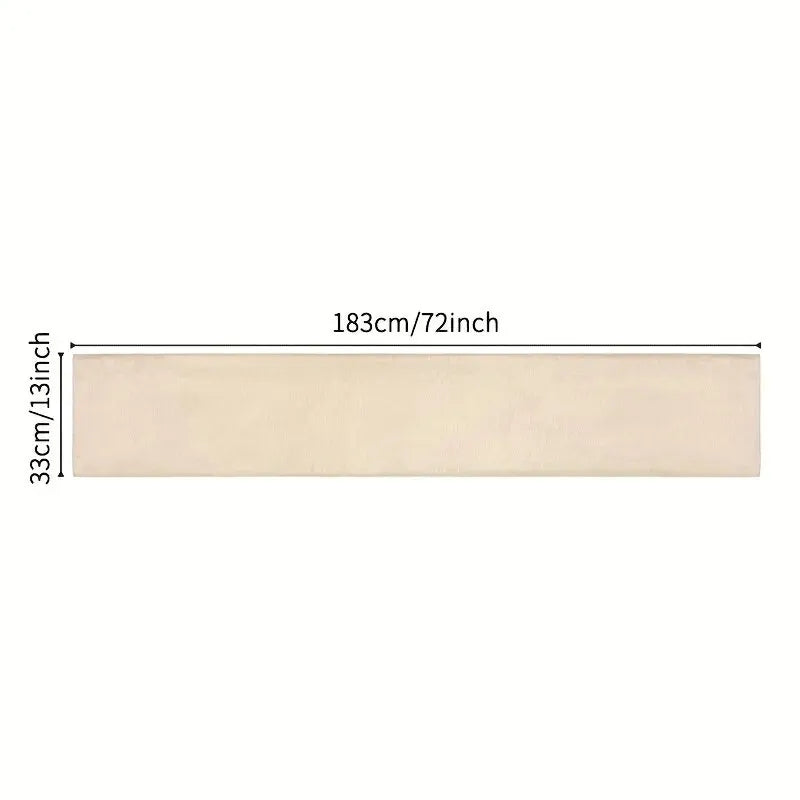 Boho Style Table Runner with Linen Look & Plant Pattern | 13×72 in