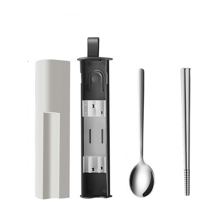 Compact Travel Utensil Set with Carry Case