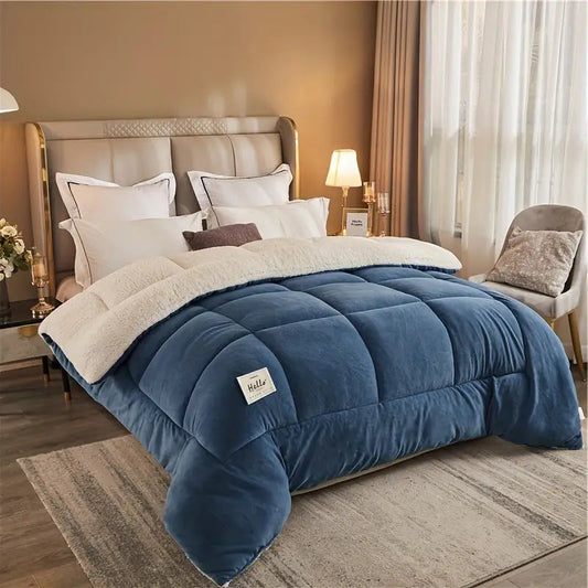 Winter Duvet | Quilted & Triple-Layered | Checkered Design | Warm & Easy Care
