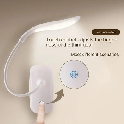 Rechargeable LED Desk Lamp with Touch Dimming and Clip Holder
