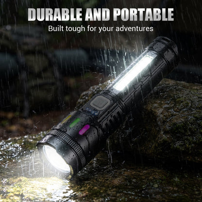 Valentine's Day Special: 50% Off! Multifunctional LED Flashlight with Zoom & Battery Indicator – Ultra Bright with Extended Range!