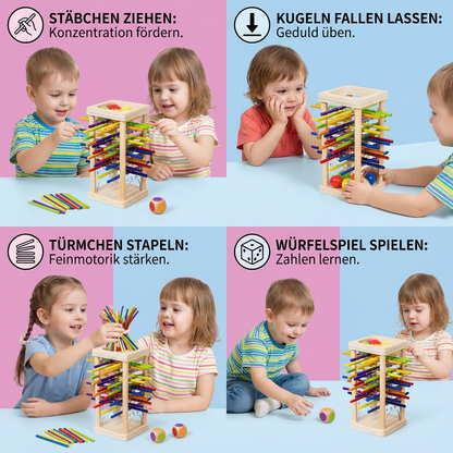 3-in-1 Wooden Ball and Stick Skill Game for Educational Play