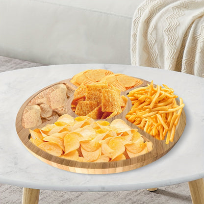 Stylish Round Bamboo Snack Board for Kitchen Use