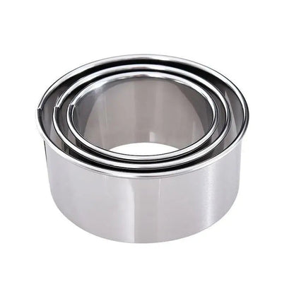 Set of 3 Round Cookie Cutters | Stainless Steel | Perfect for Dough and Pastry Shells