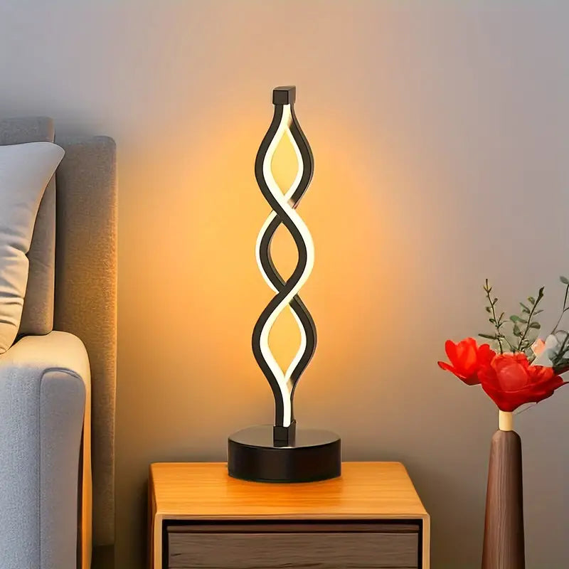 USB Rechargeable LED Table Lamp | Dimmable Spiral Shape | Modern Design for Any Interior