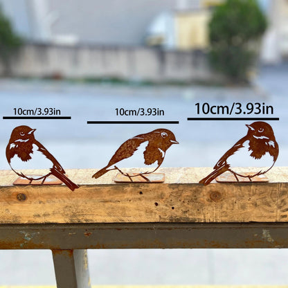 Garden Stake Bird Silhouettes | Rustic Metal | Set of 3 | Country Decor