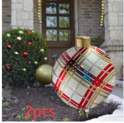 60cm Inflatable Outdoor Christmas Ball – Weatherproof PVC Decoration