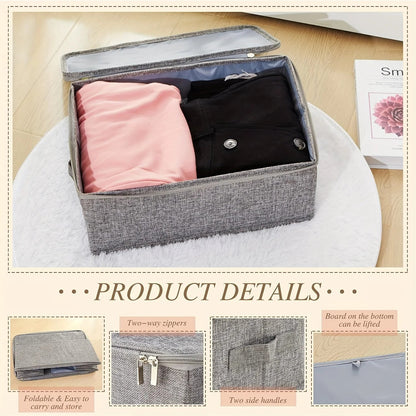 Foldable Storage Bins with Lids | Stackable, Durable Fabric Boxes with Handles