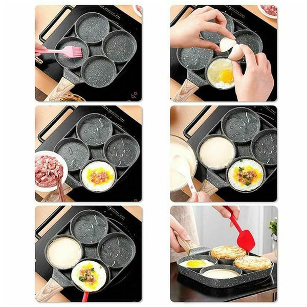 4-Cup Non-Stick Omelette Maker | Easy Cook Pan for Gas & Induction