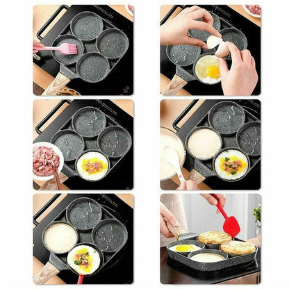 4-Cup Non-Stick Omelette Maker | Easy Cook Pan for Gas & Induction