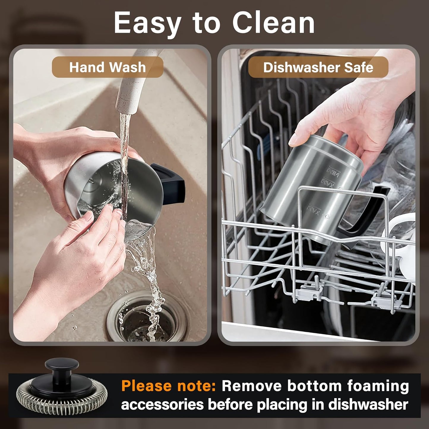 Versatile Electric Milk Frother | 4-in-1 500ml Stainless Steel