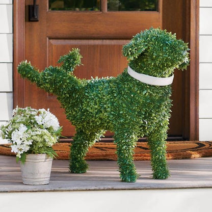 Topiary of Decorative Dog Urinating Figure