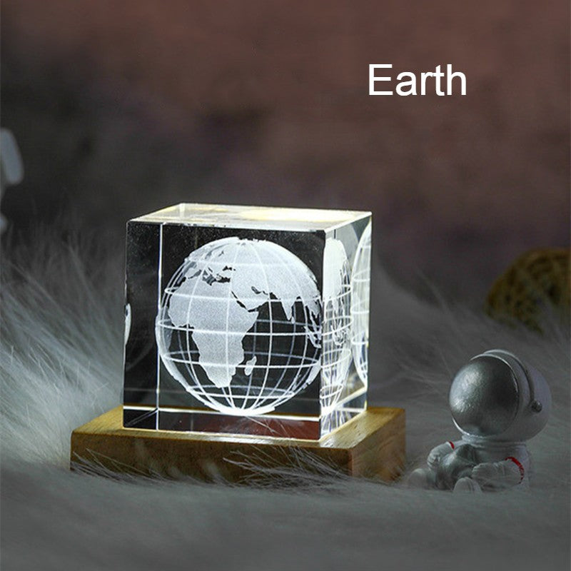 3D Galaxy Crystal Cube with Rechargeable LED Light Base – Charming Home Décor & Gift Idea