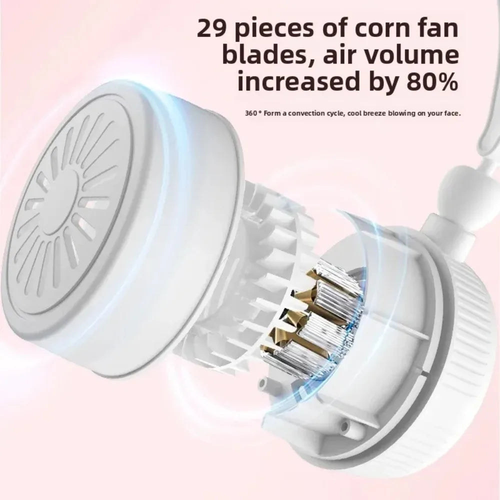 Portable Neck Fan | Rechargeable via USB | 6.4 x 6.4 x 4.8 cm | 3 Speed Settings