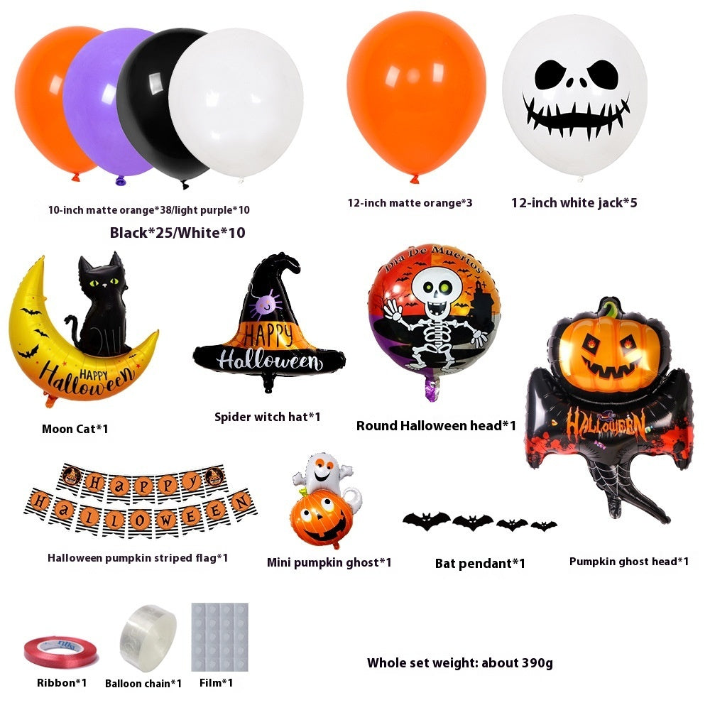 Halloween Balloon Collection – Black, Orange, Purple with Pumpkin Design
