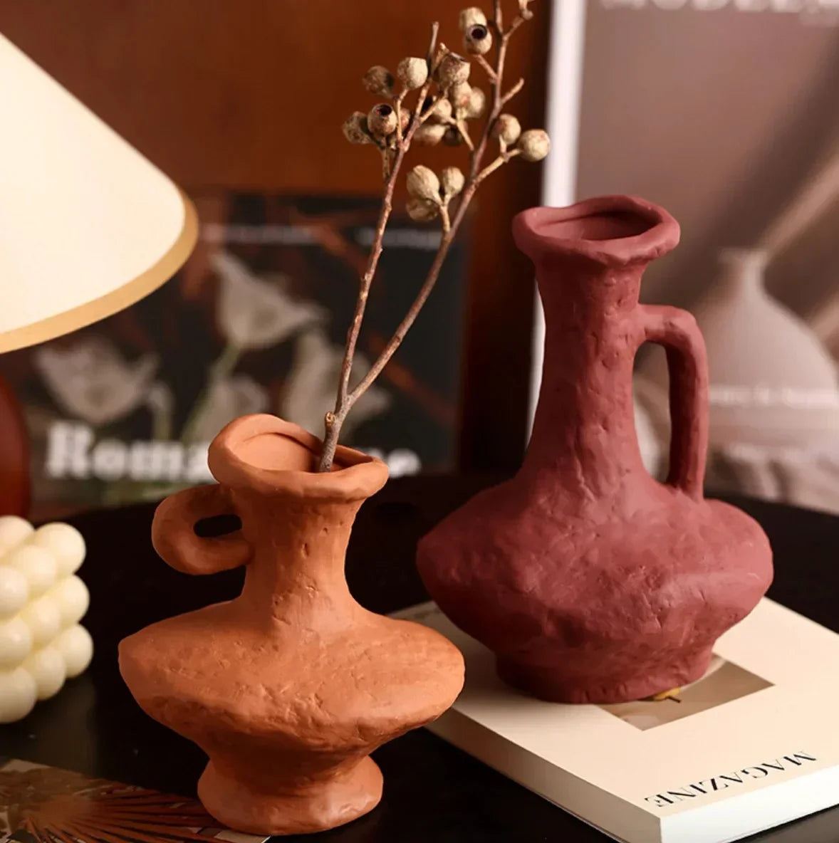Textured Ceramic Vase for Home Decor – Minimalist Art Design