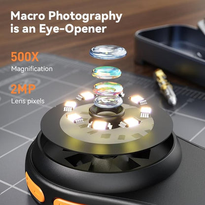 High-Definition Portable Magnifier with 500x Zoom & LCD Screen