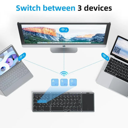 Compact Bluetooth Keyboard with Integrated Touchpad
