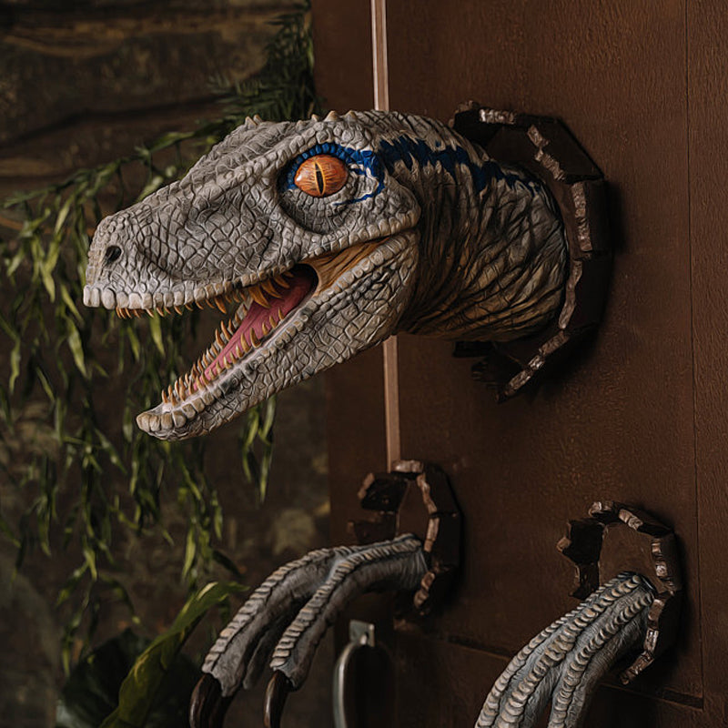 Wall Decor Featuring Bursting Velociraptor Design