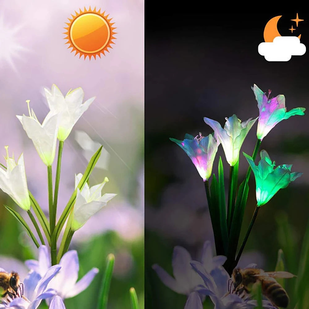 Solar LED Flower Lights – Color Changing Garden Stakes for Outdoors