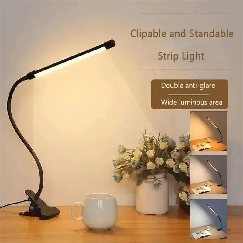 Flexible USB LED Clip Lamp with 3 Color Modes & 10 Brightness Levels