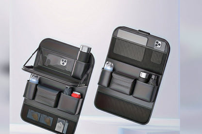 Sleek Leather Car Seat Back Organizer for Ultimate Convenience