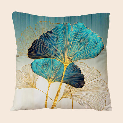 Soft and Cozy Cushion Cover with Ginkgo Leaf Design | 45×45 cm