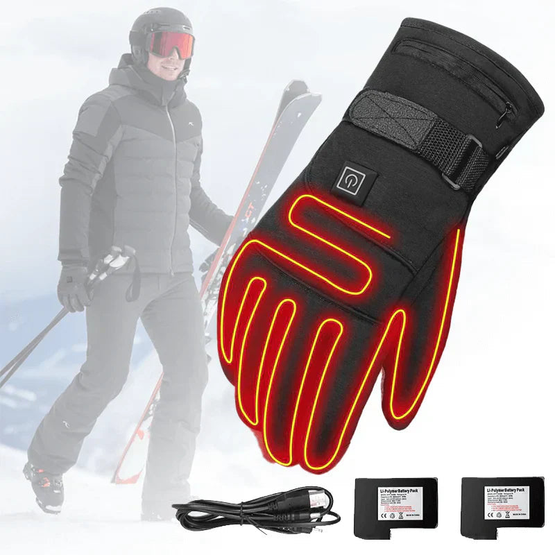 Heated Gloves with Three Heat Settings | Touchscreen Compatible | Black